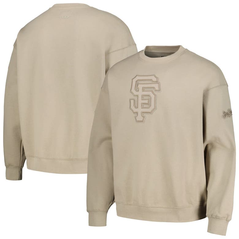 Shop Pro Standard Pewter San Francisco Giants Neutral Drop Shoulder Pullover Sweatshirt