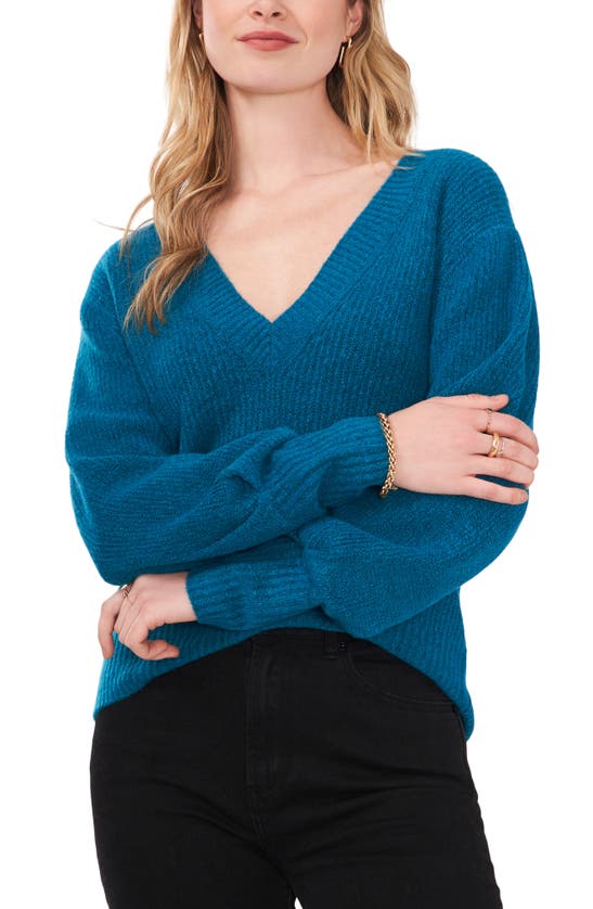 1.state V-neck Sweater In Teal