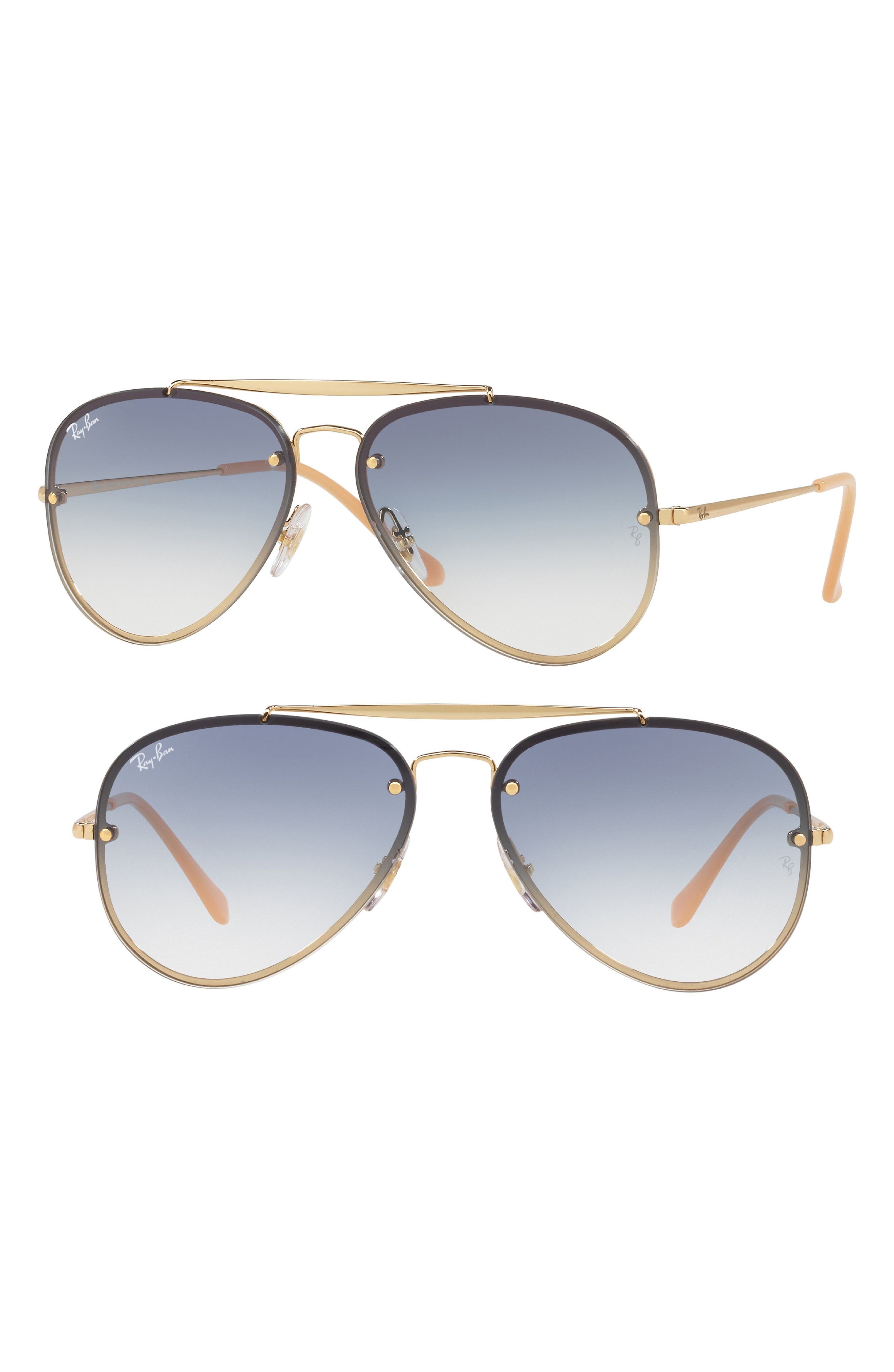 EAN 8053672836974 product image for Ray-Ban 61mm Gradient Lens Aviator Sunglasses in Gold Blue at Nordstrom | upcitemdb.com