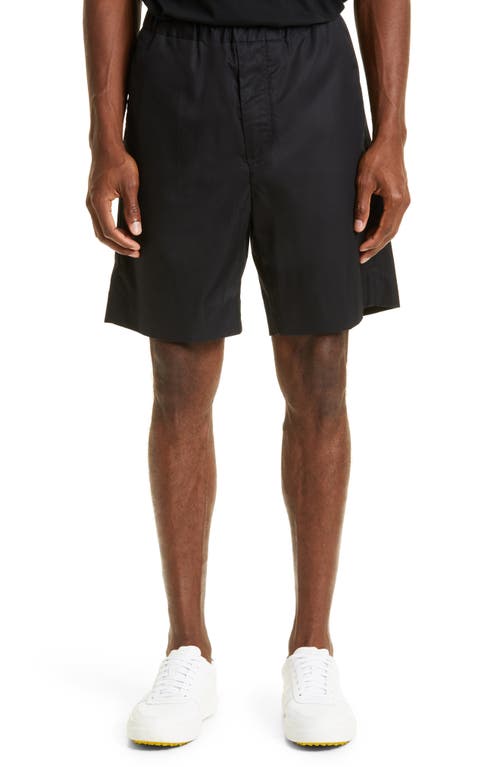 John Elliott Oversize Cotton Twill Shorts in Black