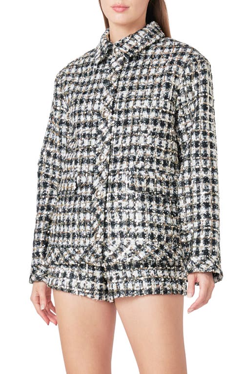 Endless Rose Sequin Check Jacket In Black