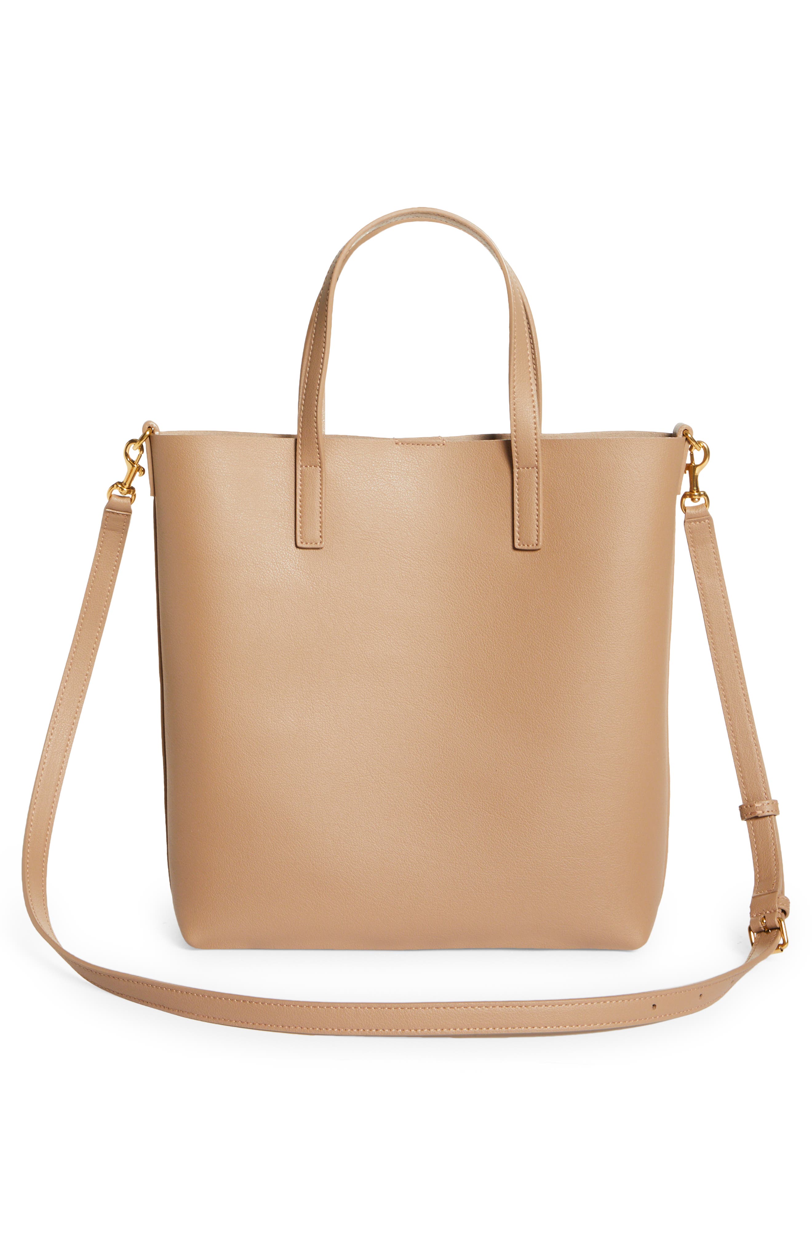 north south leather tote
