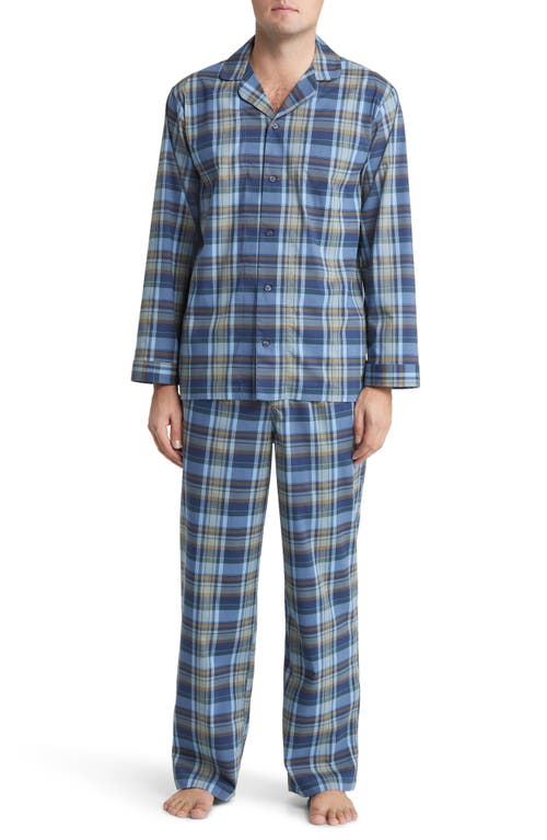 1930s Men’s Pajamas, Robes, Smoking Jackets History Nordstrom Plaid Poplin Pajamas in Blue Oasis Christine Plaid at Nordstrom Size X-Large $75.00 AT vintagedancer.com