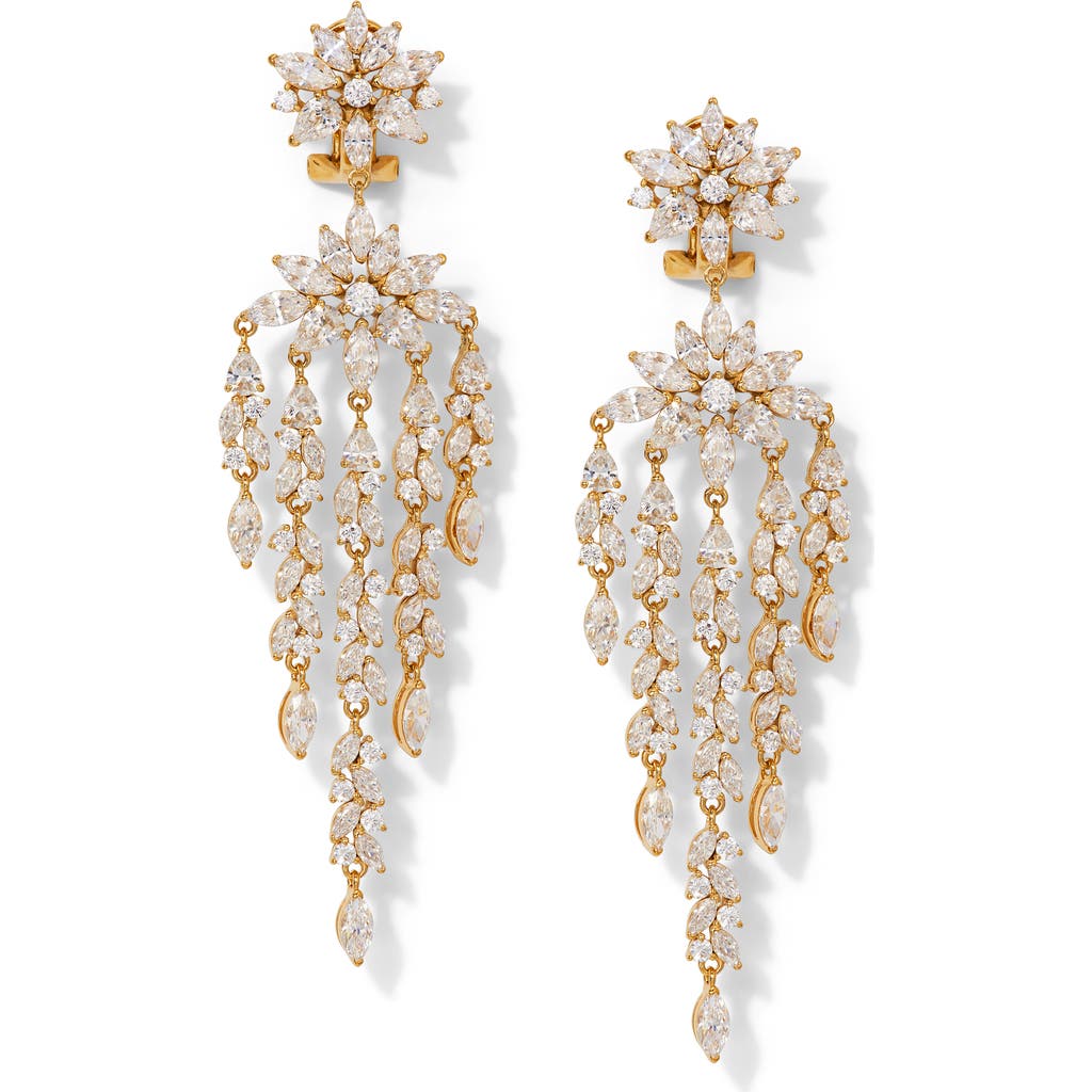 NADRI NADRI SAV DRAMA CUBIC ZIRCONIA CHANDELIER EARRINGS
