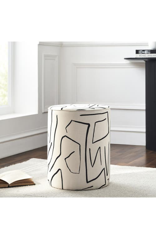 Renwil Ren-wil Rachelle Stool In Cream Base/black Lines