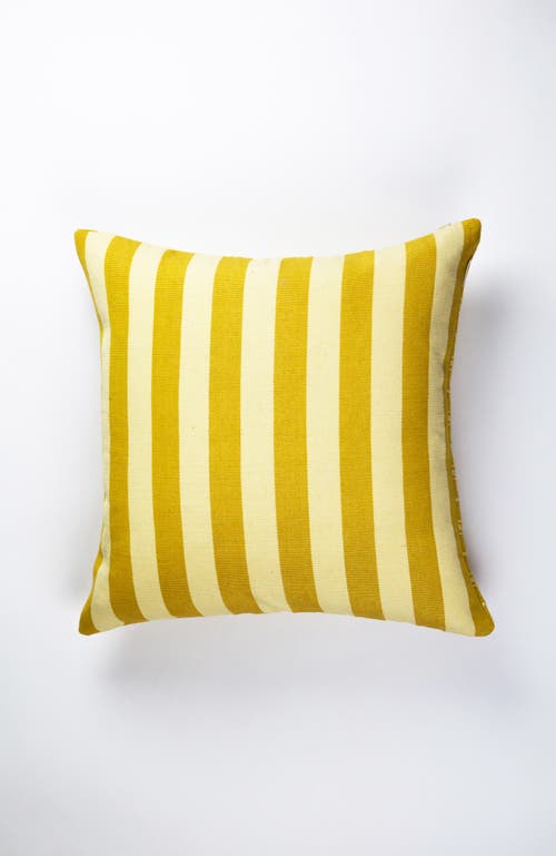 ARCHIVE NEW YORK ARCHIVE NEW YORK SANTIAGO GRID BOLD STRIPE HANDWOVEN COTTON SQUARE THROW PILLOW