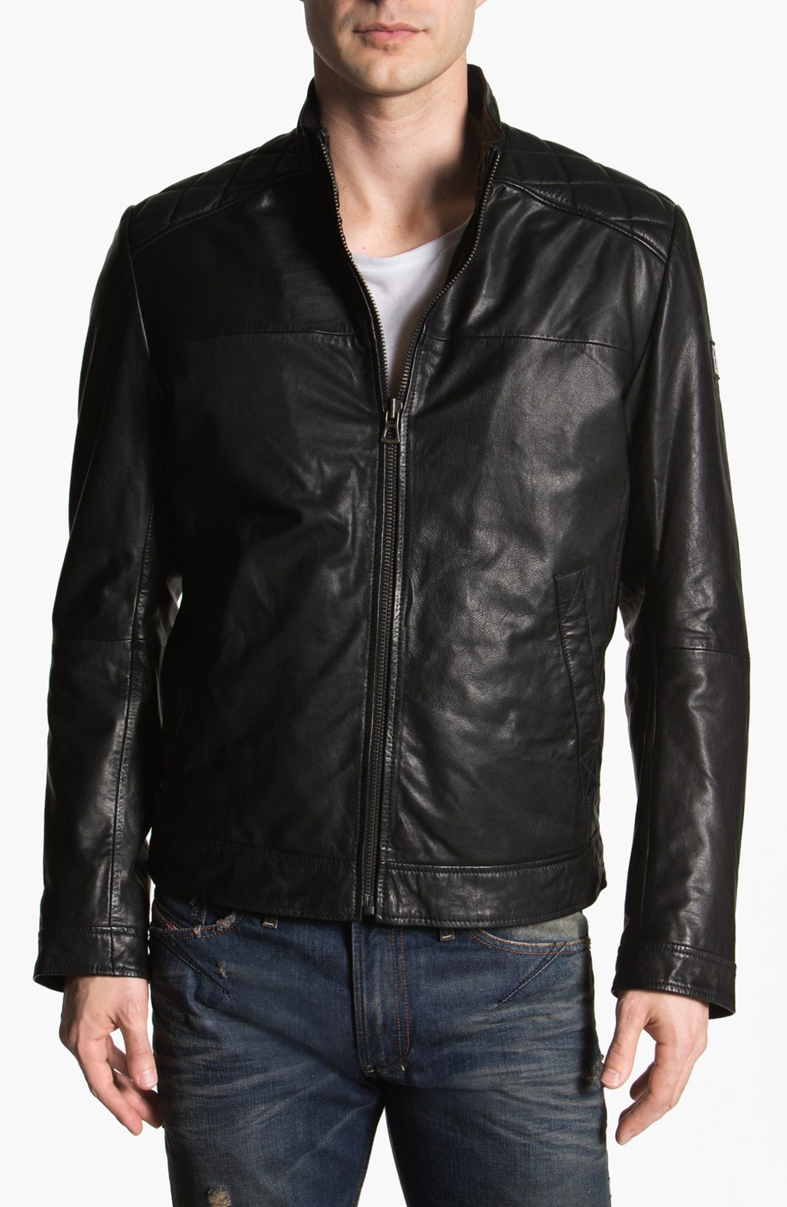 BOSS Orange 'Jokar' Leather Jacket | Nordstrom