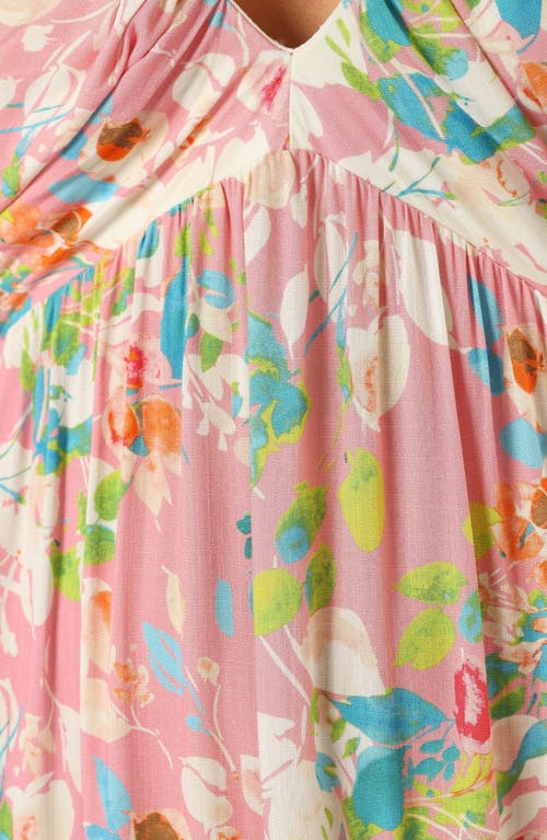 Petal And Pup Petal & Pup Mandie Floral Tiered Maxi Sundress In Pink