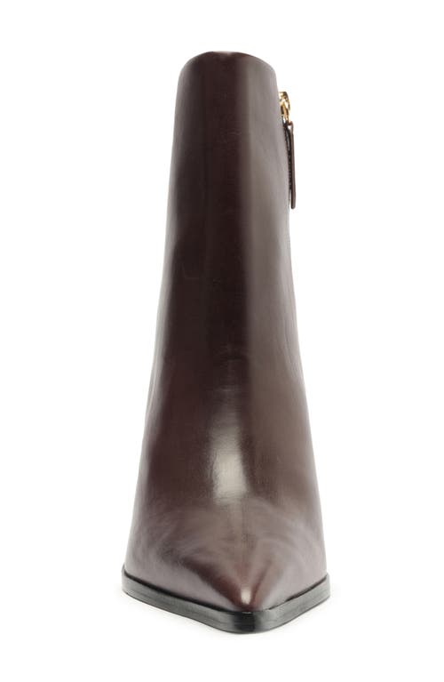 Shop Schutz Mikki Pointed Toe Block Heel Bootie In Brown