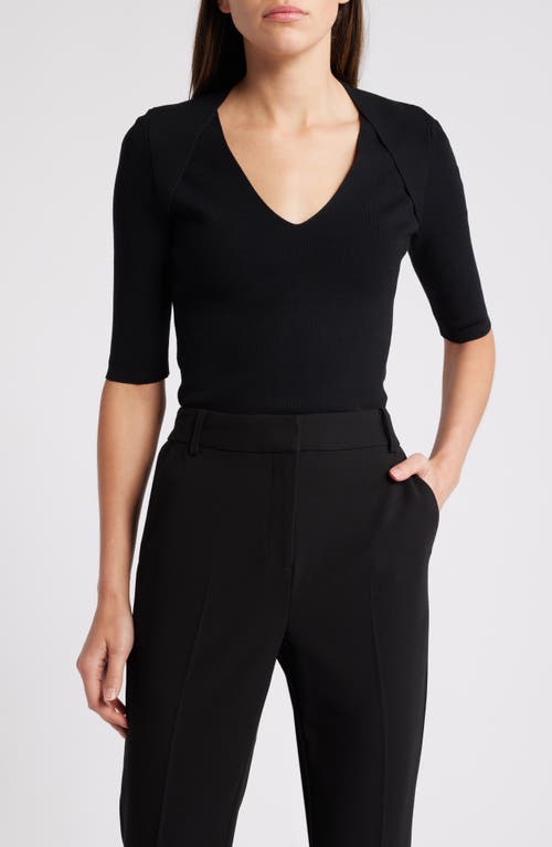 Shop Hugo Boss Boss Fezania Elbow Sleeve Top In Black