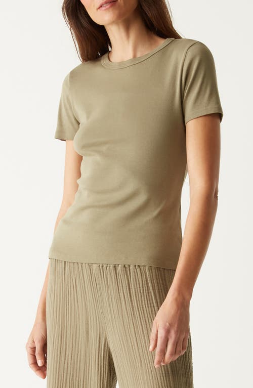 Shop Michael Stars Mady Crew Neck T-shirt In Olive