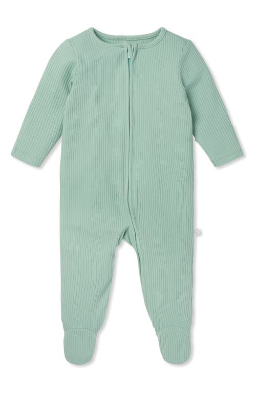 MORI Clever Zip Footie Ribbed Mint at Nordstrom,