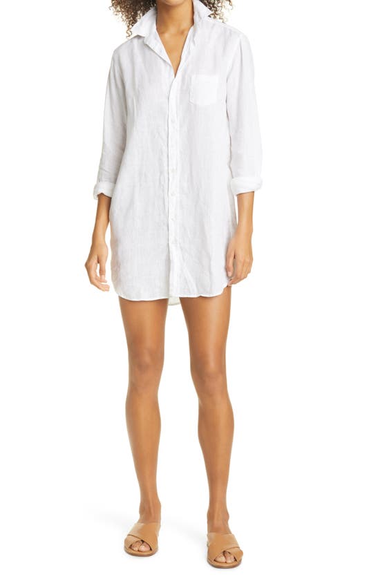 Frank & Eileen Mary White Linen Button-up Shirt In White Linen