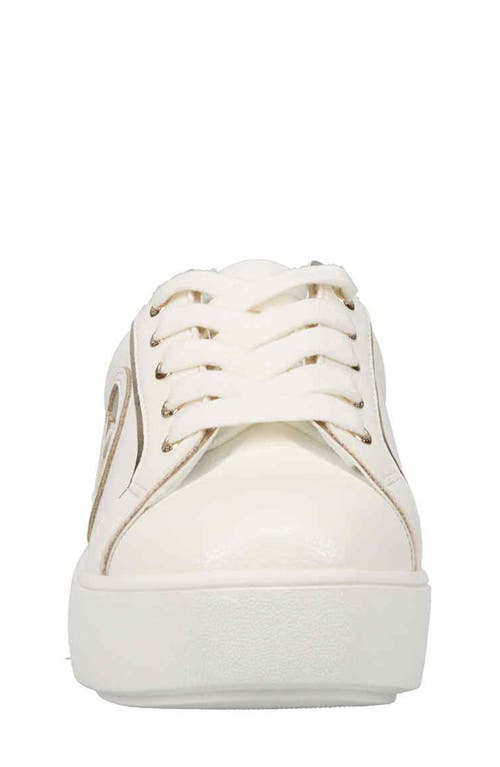 Shop Michael Michael Kors Kids' Jordana Poppy Platform Sneaker In White/gold