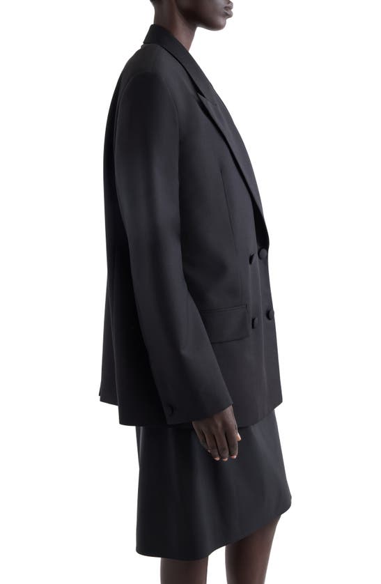 Shop Givenchy Double Breasted Oversize Wool & Mohair Blazer In Black