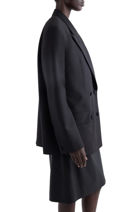 Givenchy Double Breasted Oversize Wool & Mohair Blazer In Black