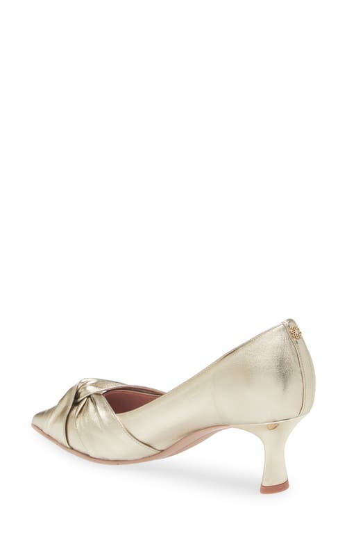 Naot Harlow Pointed Toe Pump In Gold Metallic Leather