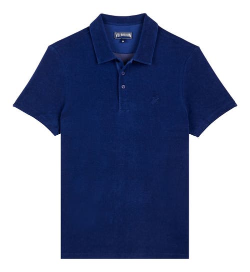 Shop Vilebrequin Solid Terry Polo In Encre