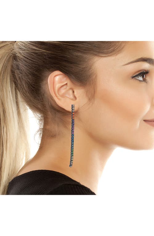 KURT GEIGER KURT GEIGER LONDON RAINBOW CUBIC ZIRCONIA LINEAR DROP EARRINGS