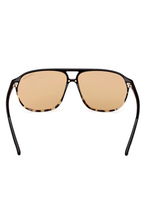 Shop Tom Ford Bruce 61mm Navigator Sunglasses In Shiny Tortoise Black/smoke