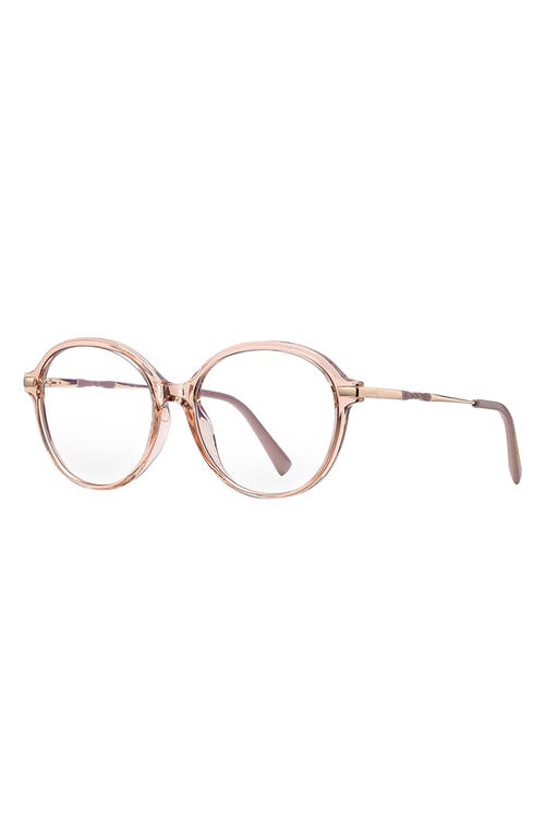 Fifth & Ninth Elsie 53mm Round Blue Light Blocking Glasses In Transparent Pink