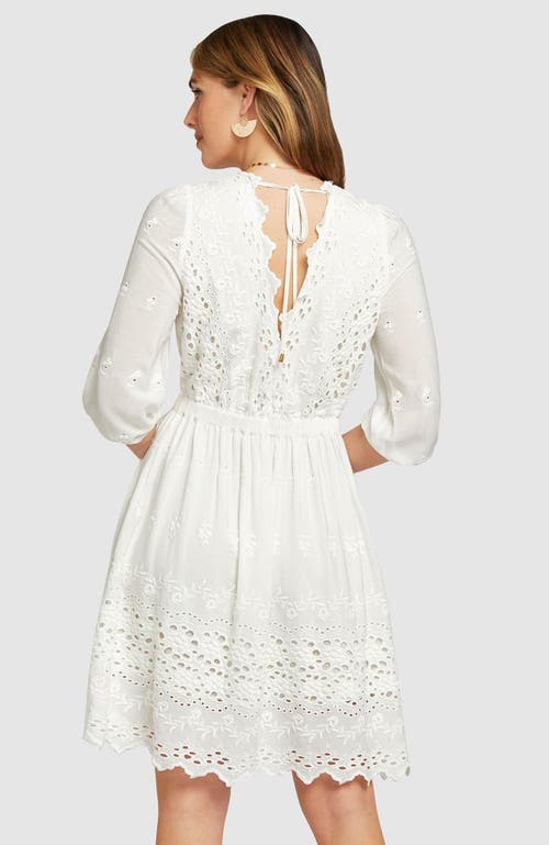Belle & Bloom Sweet Talk Eyelet Mini Dress - White