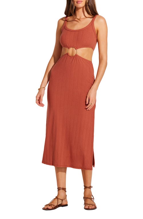 Shop Vitamin A ® The Icon Cutout Dress In Terracotta Organic Rib