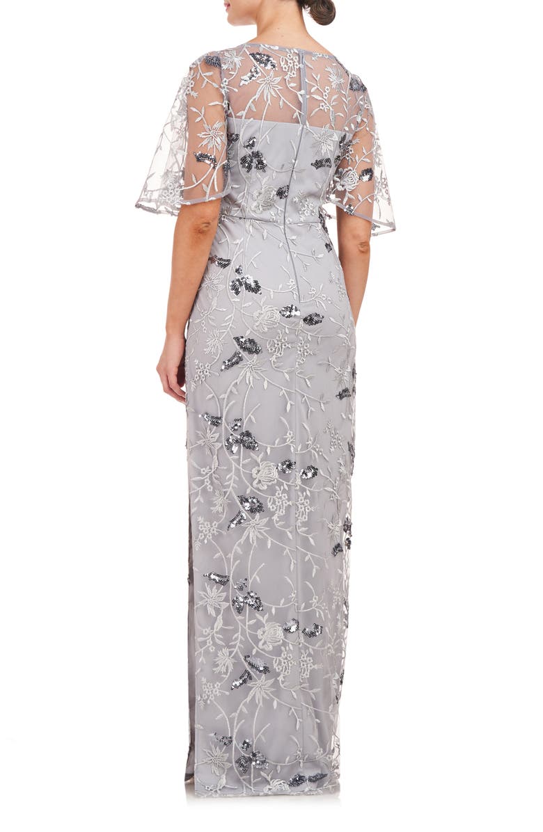 JS Collections Daphne Embroidered Sequin Column Gown | Nordstrom