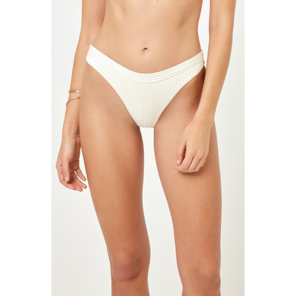 L*space Lspace Mercer Rib Bikini Bottoms In Cream
