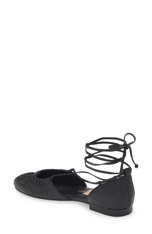 Dolce Vita Cancun Ankle Tie Flat In Black Leather