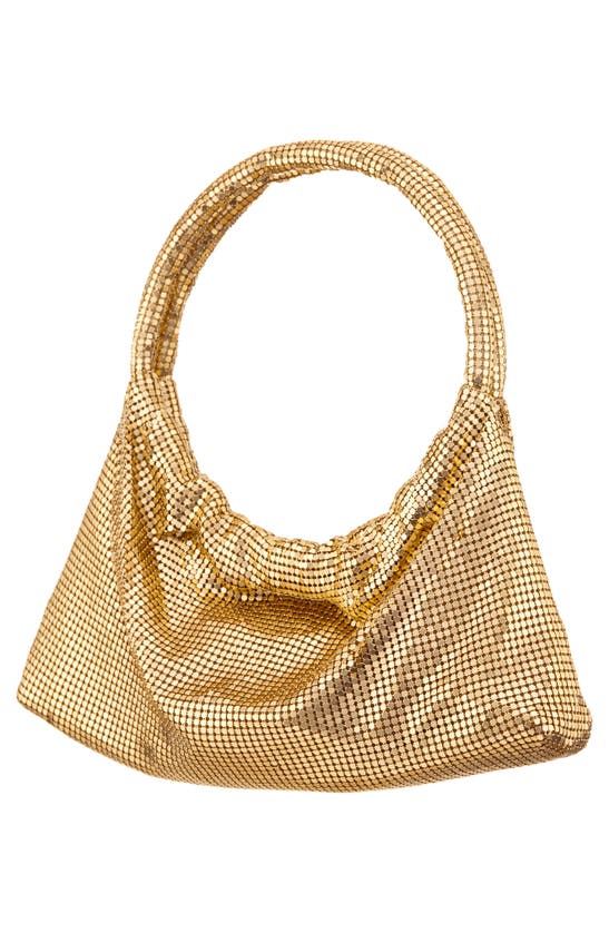 Shop Nina Joyce Mesh Top Handle Bag In Gold