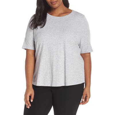Plus Size Eileen Fisher Crewneck Tee, Grey