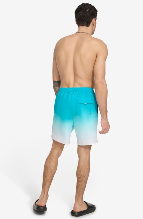 Dkny Core Volley Ombré Swim Trunks In Turquoise