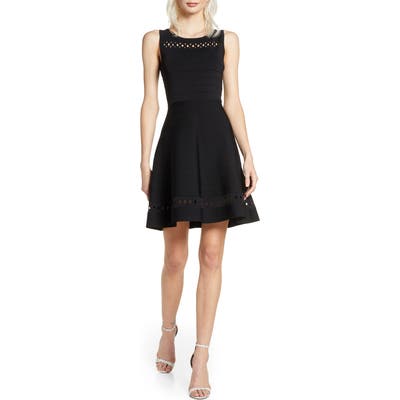 French Connection Kai Fit & Flare Sweater Dress, Black