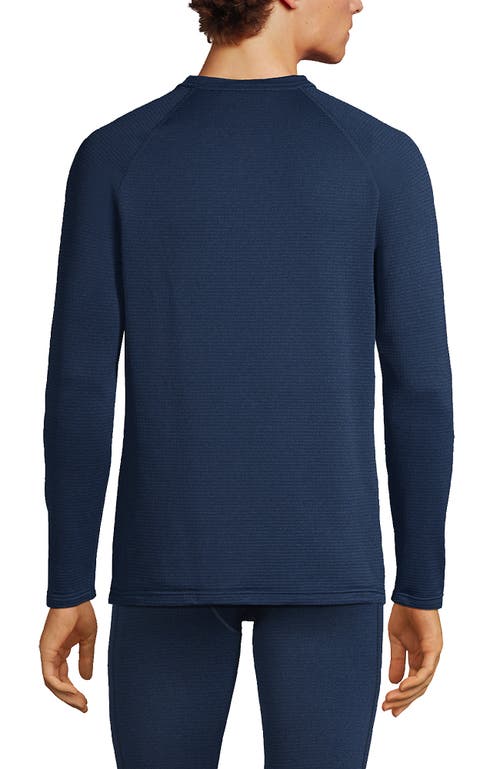 Lands' End Long Sleeve Crew Neck Expedition Thermaskin Long Underwear Top In Light Navy
