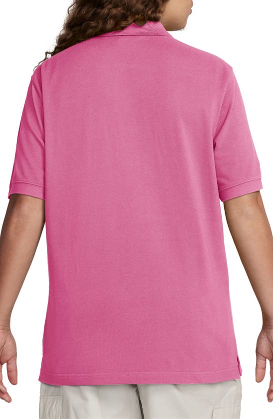 Shop Nike Club Short Sleeve Polo In Playful Pink/ White