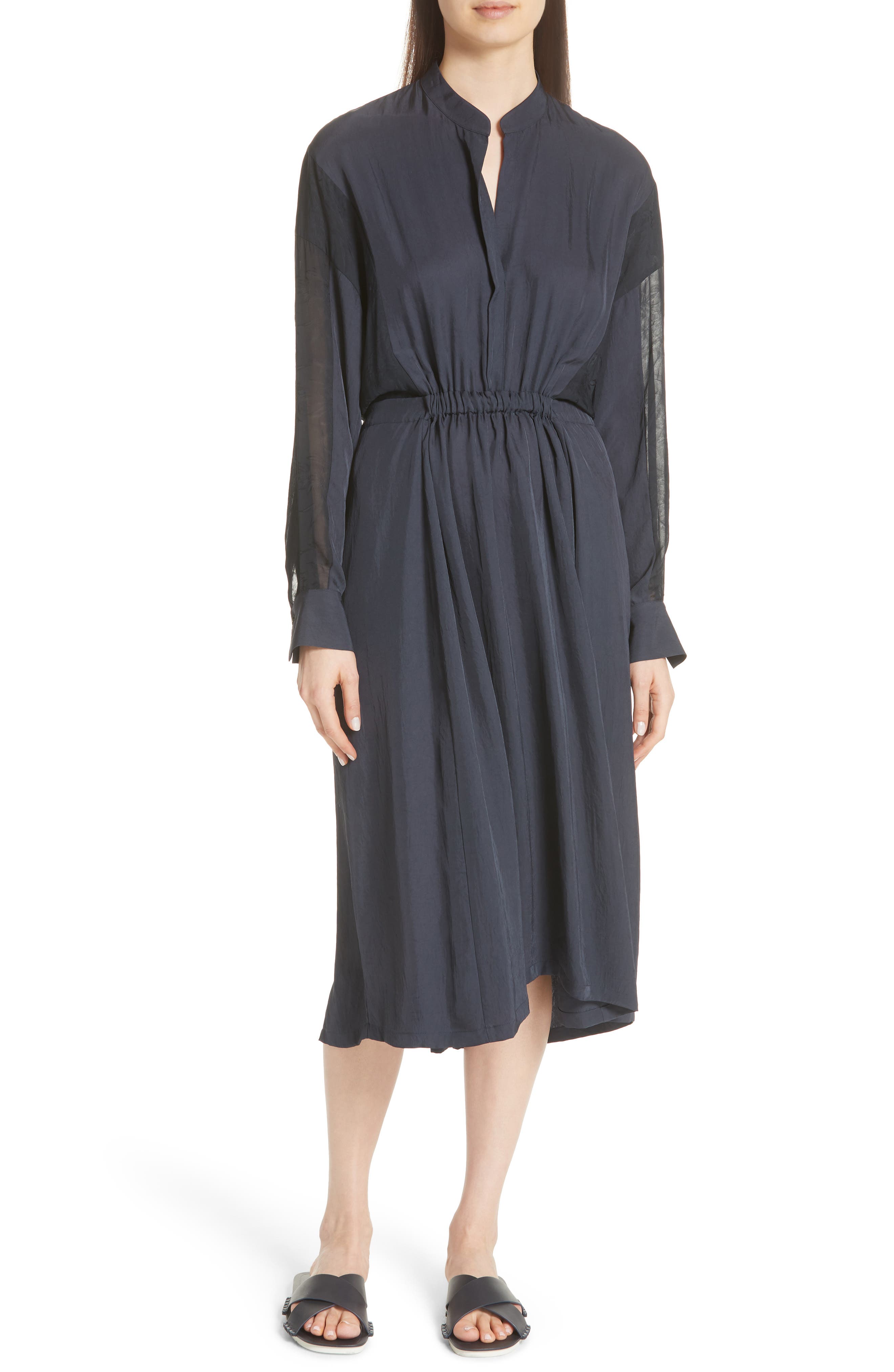 Vince Mixed Media Midi Dress Nordstrom