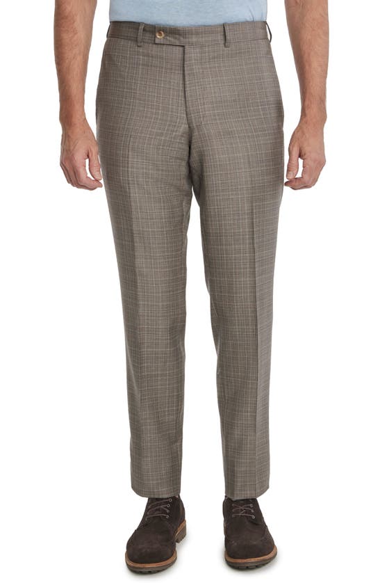 Shop Jack Victor Esprit Plaid Wool Suit In Tan