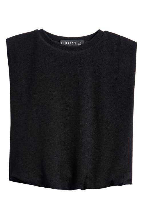 Lioness Field Of Dreams Bubble Hem Crop Top In Onyx