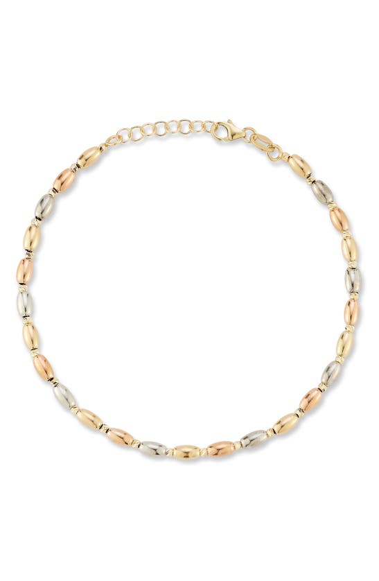 Ember Fine Jewelry Tri-tone Chain Bracelet In 14k Gold