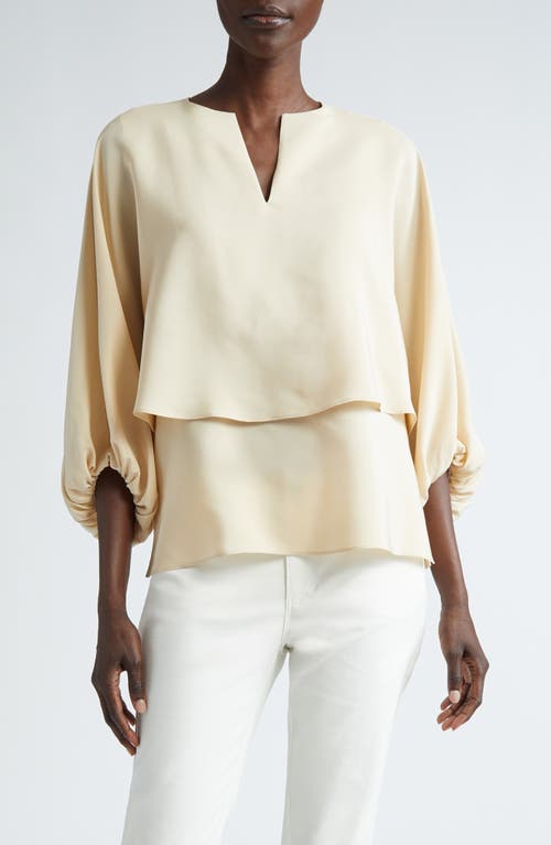 LAFAYETTE 148 LAFAYETTE 148 NEW YORK BISHOP SLEEVE LAYERED SILK TOP 