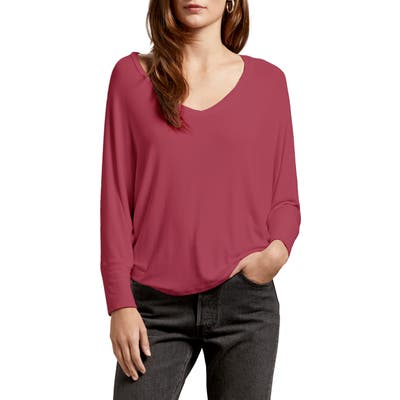 Michael Stars Ellen Luxe Jersey V-Neck Tee, Red