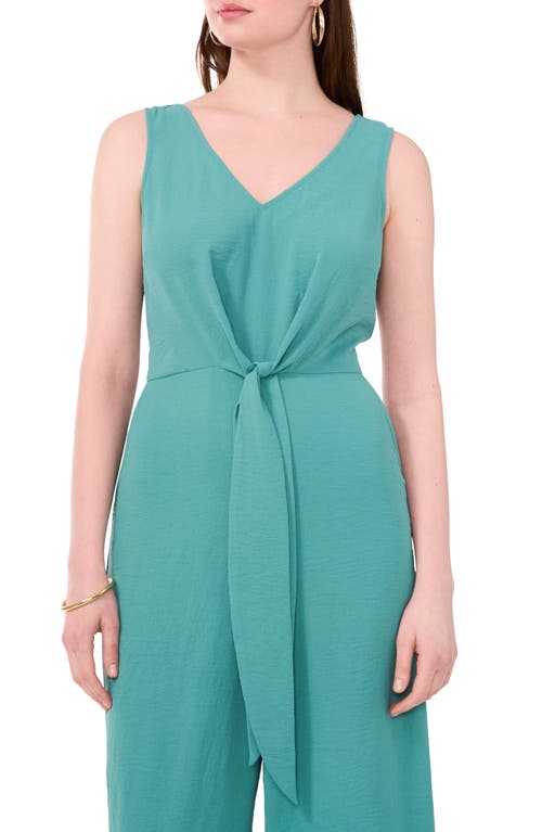 Vince Camuto Tie Front Jumpsuit In Bright Aqua