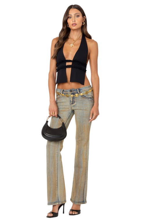 EDIKTED EDIKTED LUMA SPLIT FRONT OPEN BACK HALTER TOP