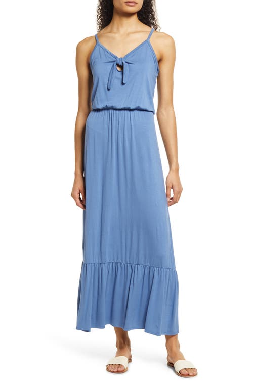 Tie Front Maxi Sundress in Denim