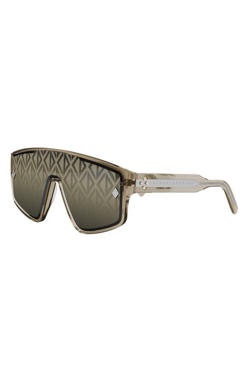 Shop Dior Cd Diamond M1u Mask Sunglasses In Shiny Beige/brown