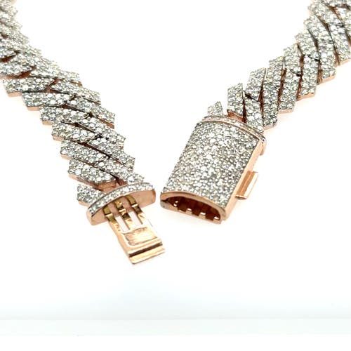 Luvmyjewelry Diamond Link Cuban Bracelet In 14k Rose Gold