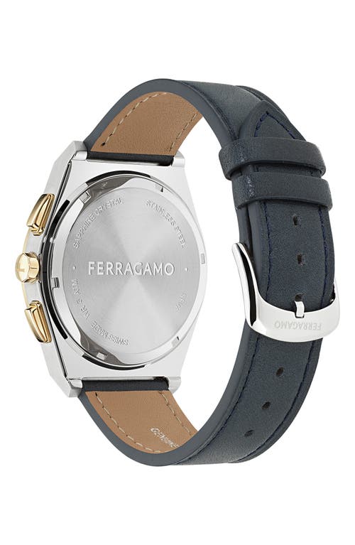 Shop Ferragamo Vega Upper East Chronograph Leather Strap Watch, 42mm In Two Tone