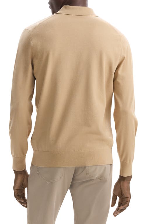 Shop Theory Goris Long Sleeve Polo In New Camel