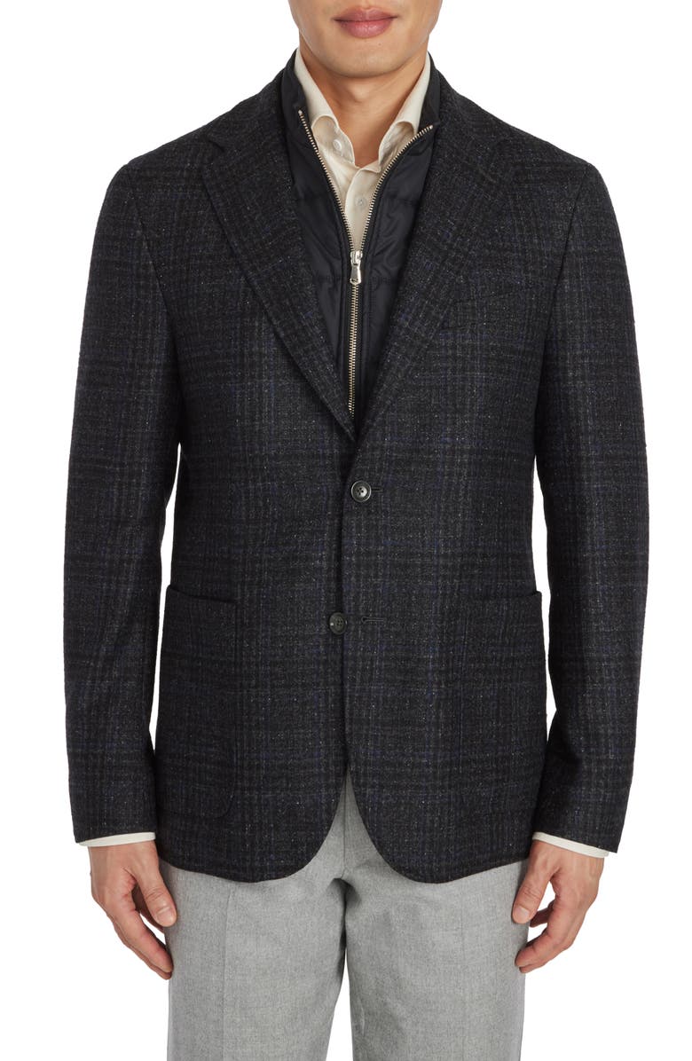 Jack Victor Brice Wool Blend Sport Coat with Removable Puffer Bib ...